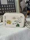 NWT Coach CAT02 Jamie Camera Bag With Sketch Print Pebble Leather Chalk Multi