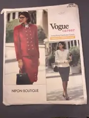Uncut Vogue Career sewing pattern #2432 Nipon Boutique Jacket skirt P 12-14-16