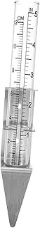 Happyyami Precision Rain Gauges for Garden Yard Easy Install Metal Holder for Outdoor Rain Measurement