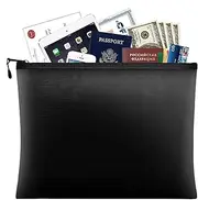 [Generic] Fireproof Security Bag - Fireproof Fibreglass Storage Bag - Fireproof Storage Bag with Silicone Seal Edges for Storage of Coin Collections, Artworks and Electronics