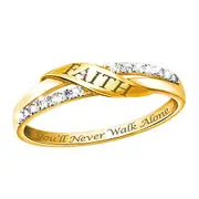 "Faith" Genuine Diamond Women's Ring