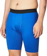 [Hanes] Sport Men's Performance Compression Short, Awesome Blue/Ebony, Small