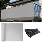 35'' Tall Balcony Privacy Fence Screen Deck Patio Shade Deck Shelter Cover Gray