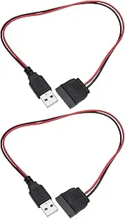 SING F LTD 2pcs 30cm SATA 15Pin to USB 2.0 Power Cable 5V 2A SATA HDD SSD Hard Drive Driver Adapter Only Supports 2.5" Hard Drives Driver