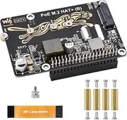 Waveshare PCIe to M.2 Adapter with PoE NVME Function (B), Compatible with Raspberry Pi 5, Supports 2230/2242 / 2260/2280 POE NVMe Protocol M.2 Solid State Drive, High-Speed Reading/Writing