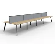 RAPIDLINE RAPID ETERNITY DOUBLE SIDED WORKSTATION With Screen 8 Person W1500 x D750 x H730mm (per user) Natural Oak Top Black Frame