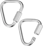 uxcell 2-Pack Quick Chain Link Connector, M6 1/4" 316 Stainless Steel Triangle Locking Repair Chain Links for Swing/Camping/Hiking/Backpack, Twist Key Ring Screw Chain Link [Silver]