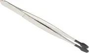 ORFOFE Rubber Tipped Tweezers Long Flat Tip Bead and Jewelry Tongs Non Slip Rubber Coated for Collectibles Stamps Coins and Precision Tasks