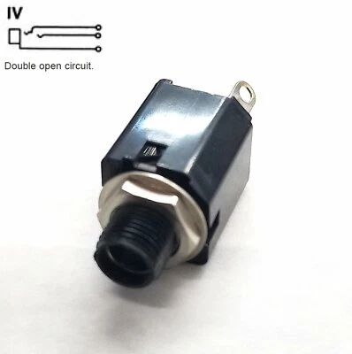 Switchcraft NL112B, 3 Conductor 1/4'' Double Open Circuit ~ Long Bushing