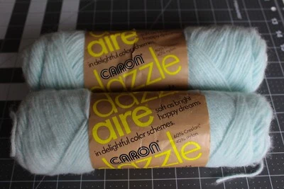 Caron DAZZLEAIRE Yarn 2 Skeins of LT. BLUE #2635, 3 oz.