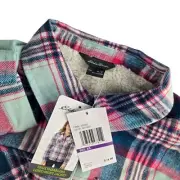Eddie Bauer 290392 Girls 4/5 Skyway Blue Faux Shearling Lined Shirt Jacket