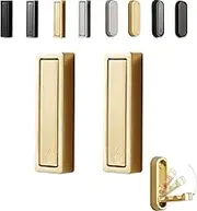 Fold Up Wall Hooks, Heavy Duty Foldable for Hanging, Valet Hook for Wall Invisible Fold Down, Flip Down Purse Hook, Minimalist No Rust Retractable Detachable Mount Key Hanger (Gold-Square)