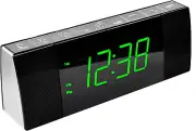 Bedside Alarm Clock Radio with Bluetooth Speaker, Dimmable Jade Green LED Displa