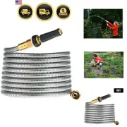 Garden Hose 75 FT Stainless Steel Flexible Water Hose Non Kinking Heavy Duty