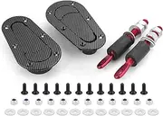 Black Carbon Fiber Racing Car Quick Release Bonnet Lock Hood Pins Latch No Key Locking Kit(Carbon Fiber)