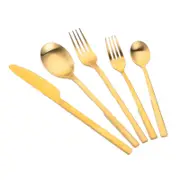 Gold Stainless Steel Tableware Knife Fork Spoon Flatware Cutlery Sets