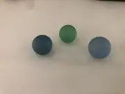 Genuine sea glass / beach glass marbles - blue, aqua, green