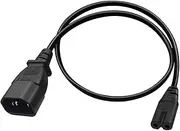 Toptekits Standard Molded IEC 320 C14 to C7 Plug AC Power Plug Adapter Cable PDU UPS, Standard AC Power Cord, 10A/110V-240V, C14 to C7, (IEC-60320-C14 to IEC-60320-C7) (6.6ft/2m)