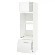 METOD / MAXIMERA hi cab f ov/combi ov w dr/2 drwrs, white/Voxtorp matt white, 60x60x200 cm