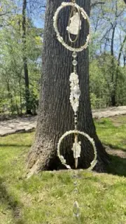 “Peacefall” Crystal And Clear Quartz Suncatcher