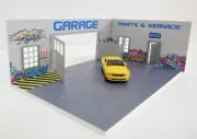 Scale 1:60-1:64 Graffiti auto garage Diorama Street art model car display 1/60