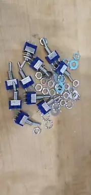 Lot x 10 ON OFF ON Mini Toggle SWITCH 6A at 125VAC.
