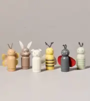 6-Piece Set SPRING TOY Peg Pal ANIMAL FIGURINE Hearth & Hand MAGNOLIA Target BEE