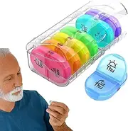 7-Day AM/PM Pill Organizer with Double Compartments | Weekly Pill Sorter for, Medicine, Supplements, Fish Oil, and Daily Dose Management