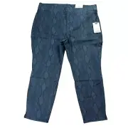 NYDJ Pull On Skinny Ankle Pants Jeans Snake Print Size 18W