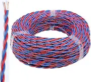 1/1.5/2.5mm² Fireproof Twisted Pair Wire Copper-Clad Aluminum 2-Core Flexible Electrical Cable for Home Lighting EV Charging Audio Systems - 3 Free Gifts (Plug, Tape, Tester)(100ft,2C-2.5MM2)