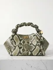 [GANNI] GANNI - Bou Snake-effect Recycled Leather-blend Shoulder Bag - Snake print - One size One size Animal print