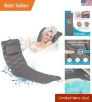 All-In-One Bath Pillow with Suction Cups & Mesh Bag - Spa-Ready Gray Cushion