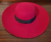 NWT! White House Black Market RED Wool Floppy Hat Winter Fashion One Size