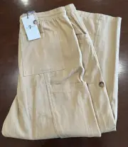 NWT 7 For All Mankind Women's Size XL Drawstring Cargo Utility Pants Beige