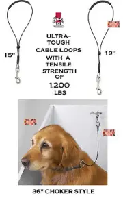 Top Performance HEAVY DUTY STEEL CABLE GROOMING LOOP for Dog Pet Table Arm,Bath