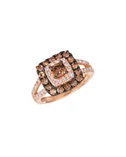 Le Vian Chocolate Solitaire 14K Rose Gold 1.51 ct. tw. Diamond Half-Eternity Cocktail Ring