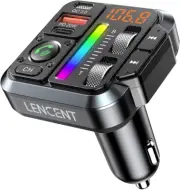 LENCENT Bluetooth 5.3 Car FM Transmitter, Adjustable Treble & Bass Sound Musi...