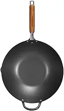 Iron Grain Household Frying Pan Iron Wok Frying Pan Non-Stick Flat Bottom
