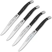 3 Claveles 1481 Set of 4 Steak Knives, 11.5 cm, Bistro Knife, Stainless Steel, Black, 30 x 12