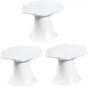 3pcs Porcelain Small High Party Celebration Bowl Dessert Home Cuake Plate Birthday Baby Ceramic Tray Base Serving Stand Kitchen Pastry Candy Dish Buffet Counter Center Plate