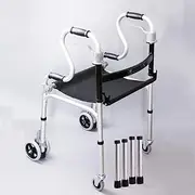 Walker,Elderly Walker Aluminum Alloy Arms Support, Rollators, Walkers Folding Walking Frame Mobility Aid Wheeled Walker with Seat and Arm Rest Little Surprise