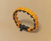 Brick Weave & Black Shackle Handmade Bracelet, Mens and Womens, Custom Color
