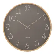 Karlsson Sencillo Wall Clock 40cm - Dark Grey/Natural