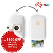 HP Sprocket 2in1 Zink 2"x3" Mobile Photo Bluetooth Printer+Camera WHITE [2FB96A]