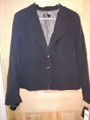 AGB Petite Ladies Suit Jacket Blazer Black Size 14P NWT MSRP $39.98