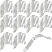 Mewutal 100pcs Aluminum Alloy Picture Framing Tools 3.35" x 0.35" Bow Shape Picture Frame Hardware Spring Clips for DIY Artwork Painting