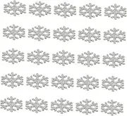 50pcs Glitter Snowflakes DIY Hair Clip Material Hairpins Decorations Hair Accessories Clothing Patches Jewelry Decor