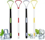 ibrush Tongue Scraper Cleaner 4 Pieces 100% BPA Free Tongue Scrapers with Travel Handy Case for Adults, Kids, Healthy Oral Care, Easy to Use, Help Fight Bad Breath