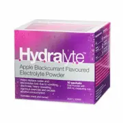 3 X Hydralyte APPLE BLACKCURRANT Rehydration Powder Sachet 10s (30 sachets total