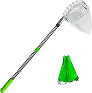 Fruit Picker Pole, 78.7 Inch Stainless Steel Adjustable Fruit Picker Pole with Basket, Portable for Apples, Mango, Lemon, Orange
